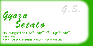 gyozo setalo business card